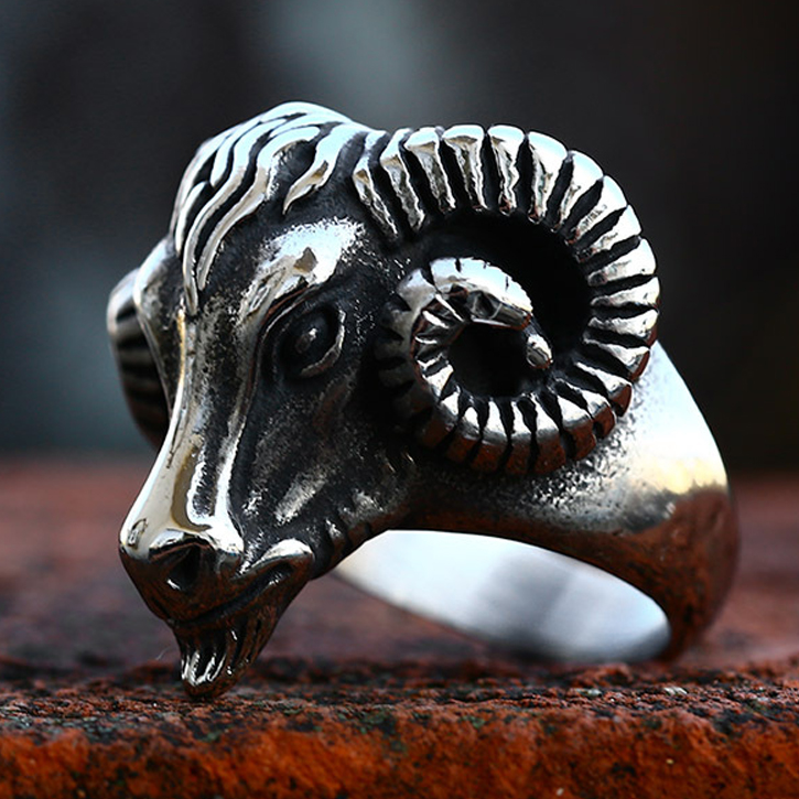 Zodiaque Chevaliere Homme Belier Vnox – Bague Bélier Pour Hommes