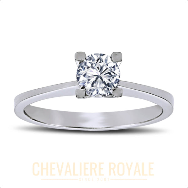 L'Éclat Intemporel : Bague de promesse Diamant 0,50 Carat - Certifiée HRD-Chevaliere Royale- 12