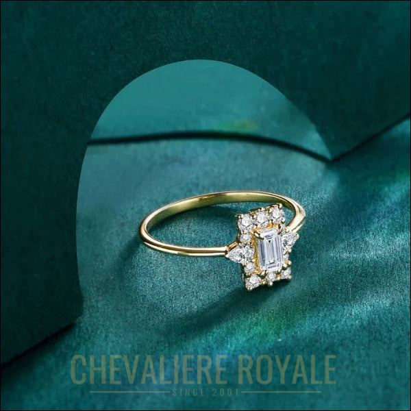 Brilliance Éternelle : Bague de Promesse Poire D VVS1 et Octogone Luxueux-Chevaliere-Royale - Chevaliere Royale - 324