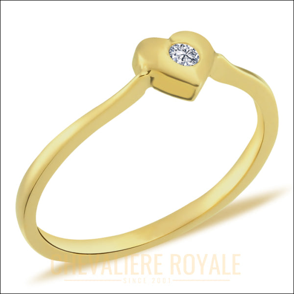 La Promesse Étincelante : Bague Cœur  Diamant Couleur G 0,05 carat-chevaliere-royale-