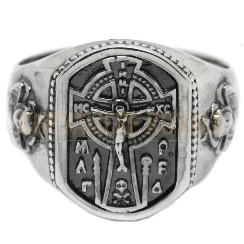 Chevalière Jésus-Christ Croix de style celtique Chevalière Royale