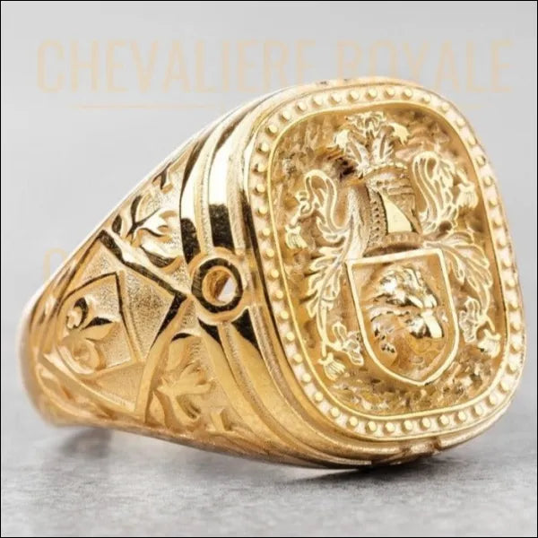Chevalière blason haut de gamme personnalisable Chevalière Royale
