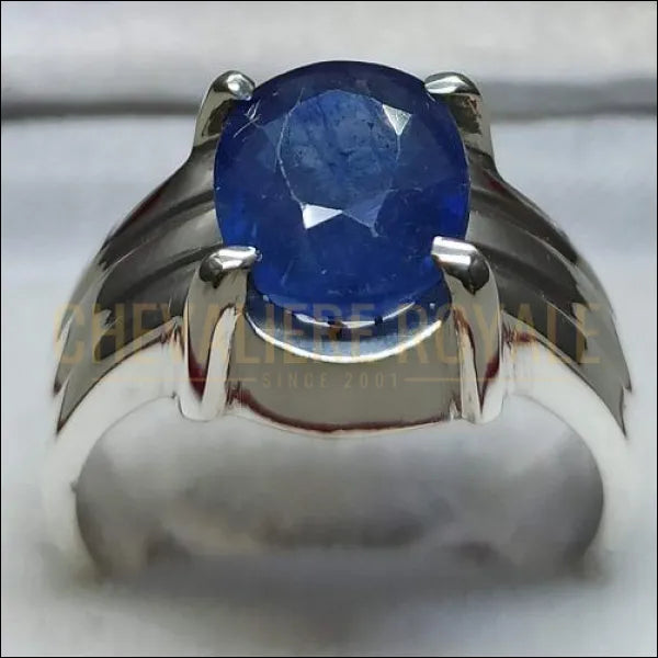 Chevalière homme argent la loyauté saphir bleu Chevalière Royale