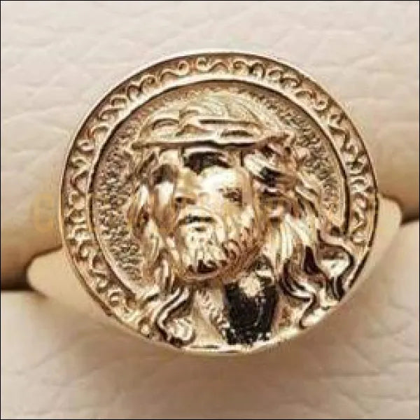 Chevalière Homme Or 14k 18k Seigneur jésus-Christ Chevalière Royale