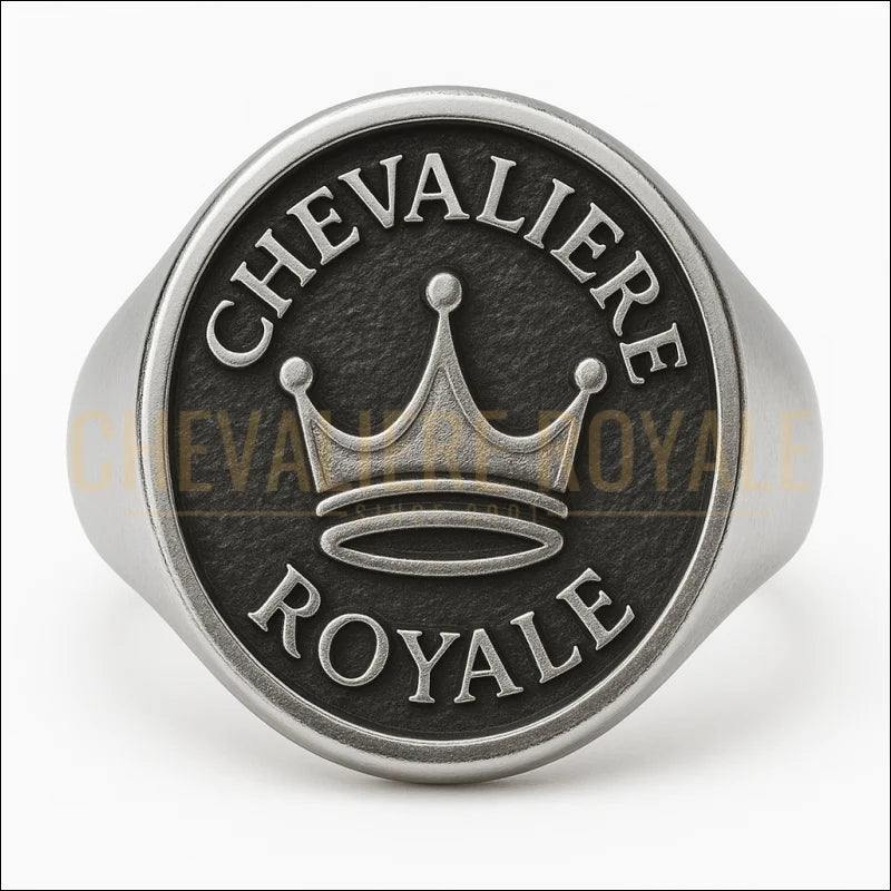 Chevalière ronde – Gravure blason en relief Chevalière Royale