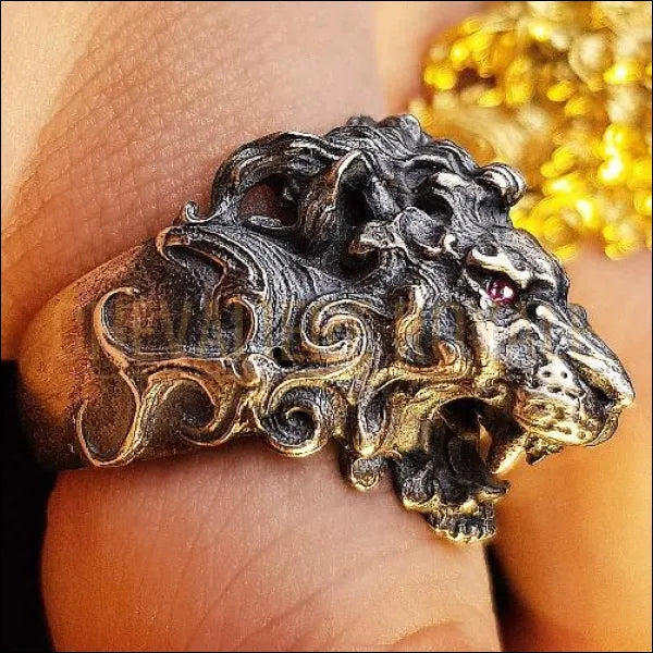 Bague Chevaliere Lion Bague Homme Lion Or Bague En Or Homme Tete