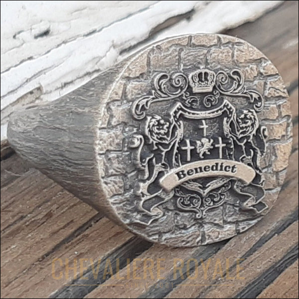 Chevalière d'armoirie en argent massif : Symbole de distinction -Chevaliere Royale - 548