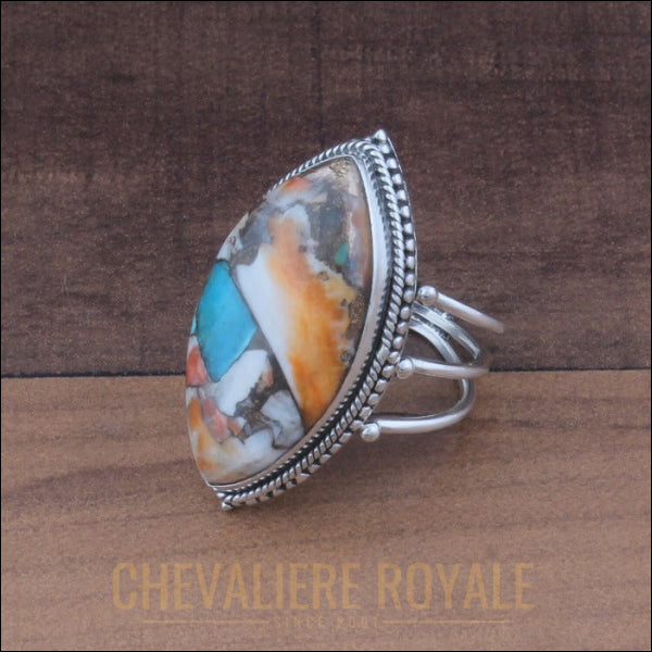 Chevalière Femme Argent: Élégance Intemporelle Oyster Turquoise-Chevaliere Royale-74