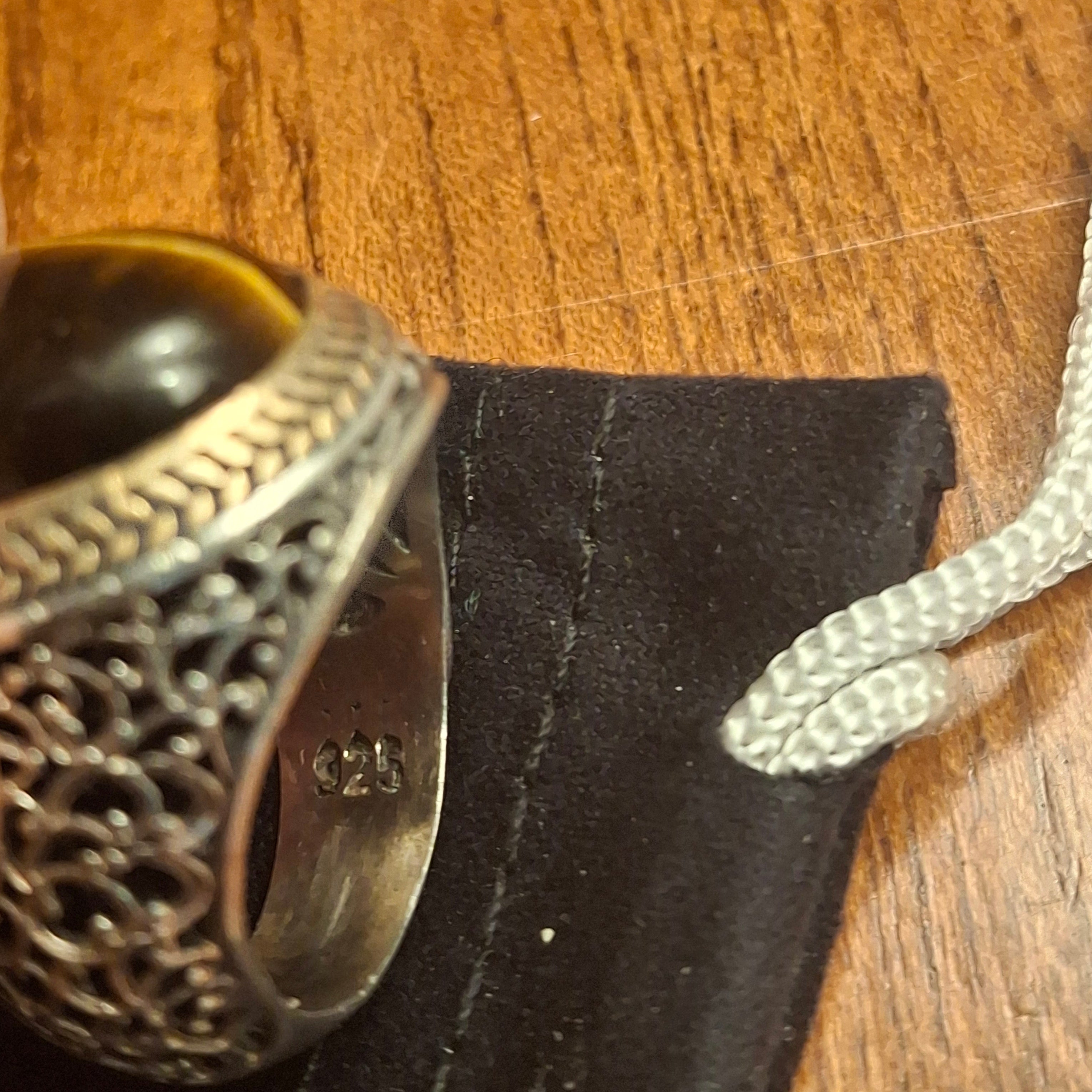 Chevalière Homme Argent 925 & Œil de Tigre - Occasion État Neuf