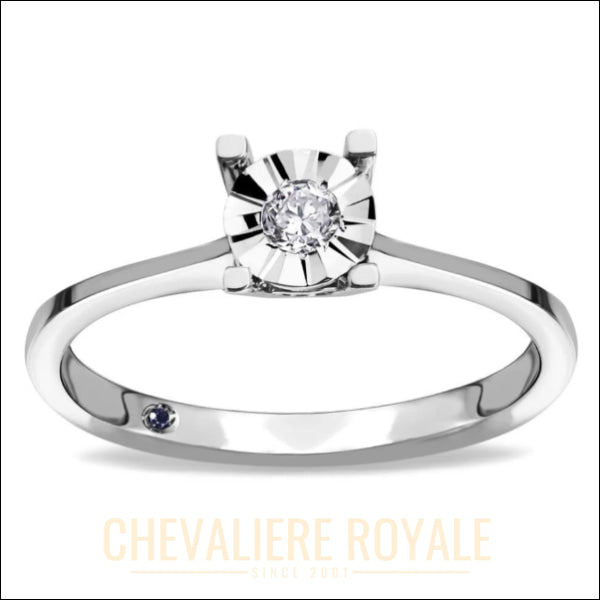 Diamants de Qualité pour Votre Promesse - Bague de Promesse Or 8K-Chevaliere Royale - 