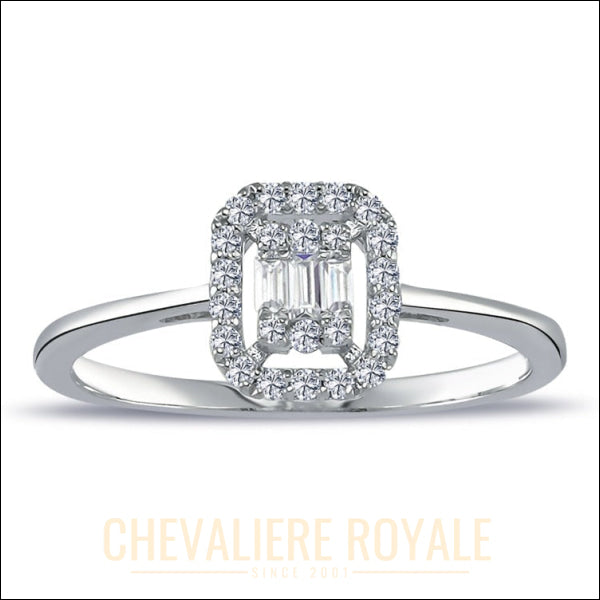 Bague en Diamant Baguette 0,20 Carat - Élégance et Raffinement-Chevaliere Royale - 