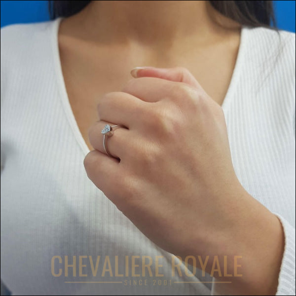Bague de Promesse et Solitaire en Diamant - Élégance Abordable 0,50 carat-Chevaliere Royale - 174