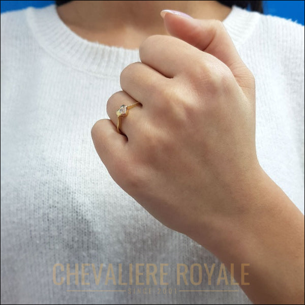 La Promesse Étincelante : Bague Cœur  Diamant Couleur G 0,05 carat-chevaliere-royale-57