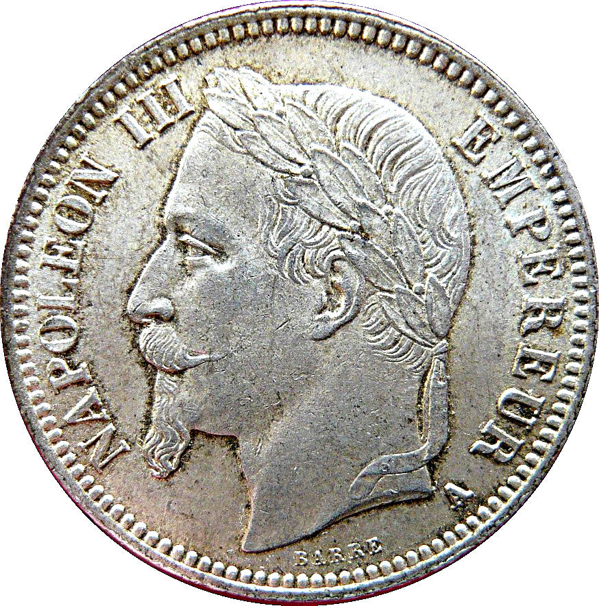 Chevalière Napoléon: Argent Carré, 1 Franc Napoléon III-Chevaleire Royale-1