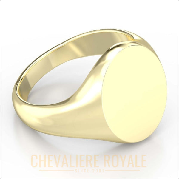 Or Personnalisé : Chevalière Ovale en Or ou Plaqué, Main ou Laser-Chevaliere Royale-546