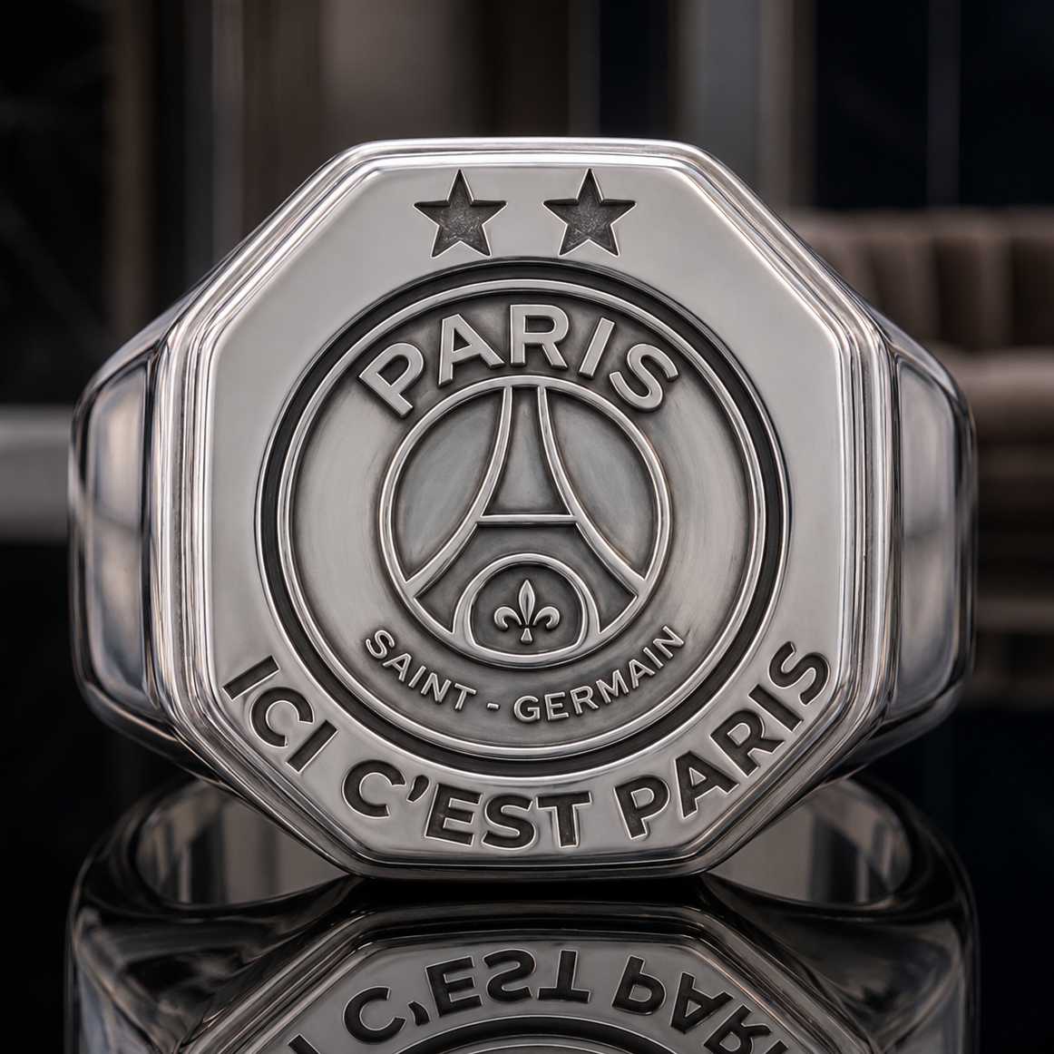 Chevalière PSG Argent 925 : L’Éclat du Supporter Parisien