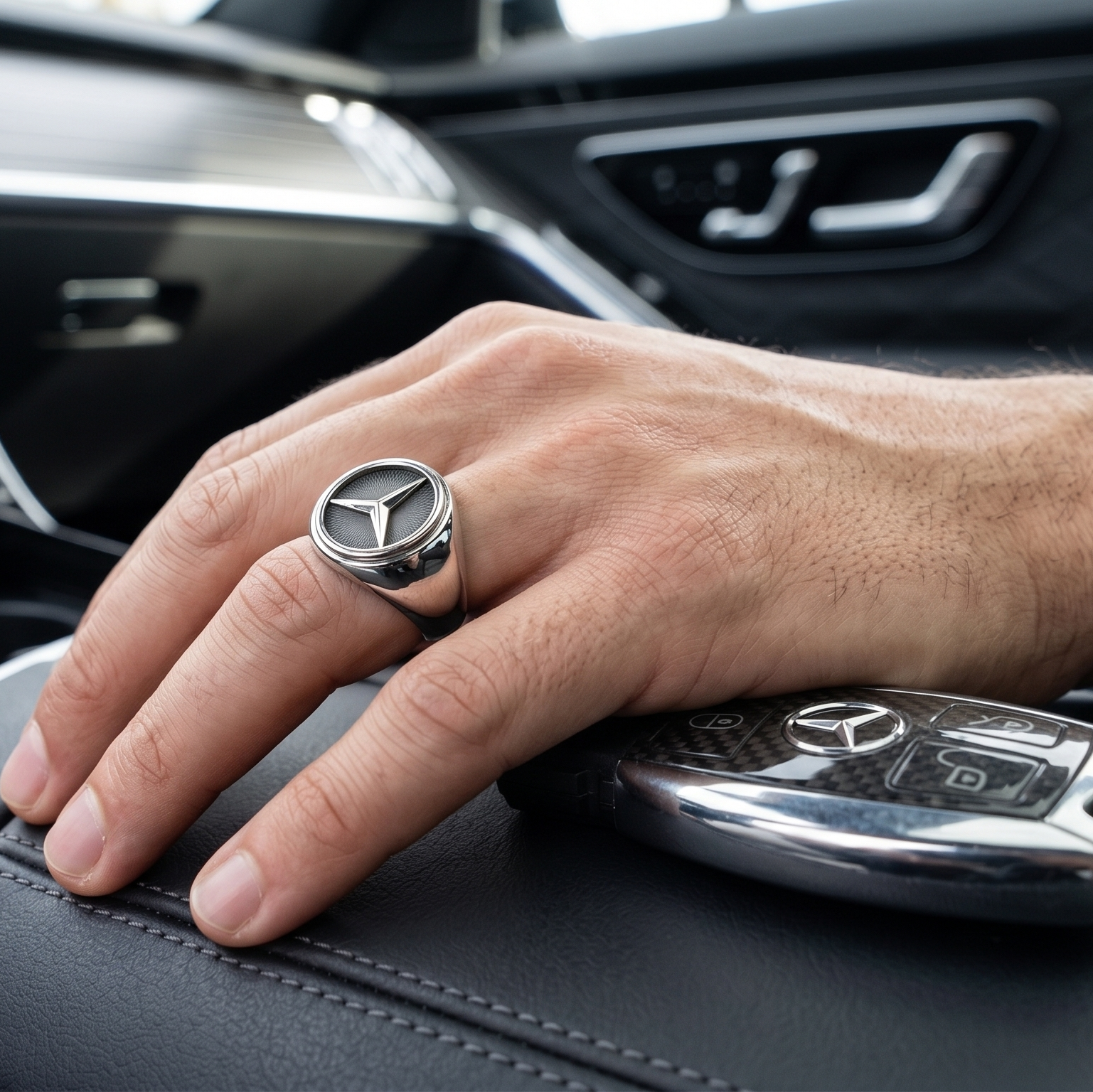 Chevalière Mercedes en Argent Massif : L'Esprit de l'Étoile au Doigt