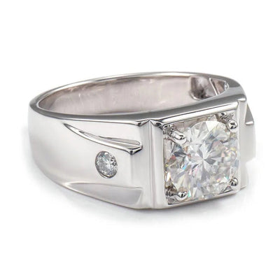 Bague-de-mariage-homme-or-18carats-Moissanite-eclatante-chevaliere-royale