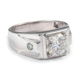 Bague de mariage homme en or 18K et Moissanite éclatante