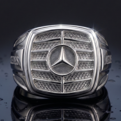 Chevalière Mercedes pour Homme - Bague Argent & Or sur Mesure