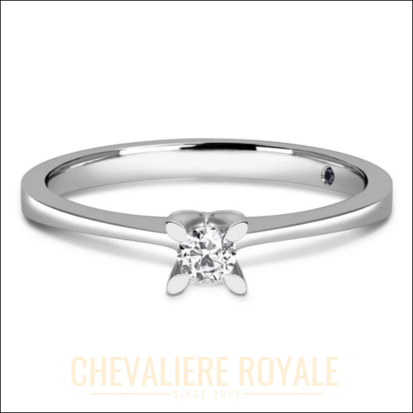 Bague de Promesse Diamant 0,08 Carat en Or 14 Carats - Symbole d'Amour-Chevaleire ROyale - 47