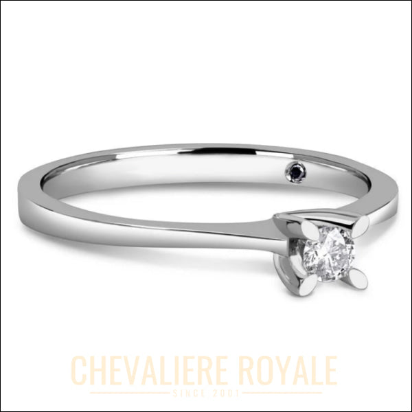Bague de Promesse Diamant 0,08 Carat en Or 14 Carats - Symbole d'Amour-Chevaleire ROyale - 2