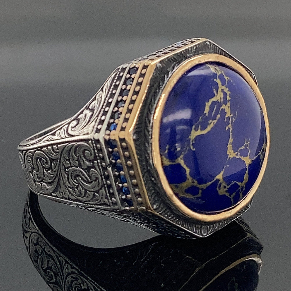 Chevalière Homme Lapis-Lazuli & Argent | Modèle Unique-Chevaliere-royale