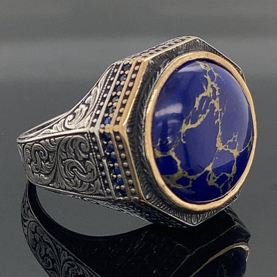 Chevalière Homme Lapis-Lazuli & Argent | Modèle Unique-Chevaliere-royale