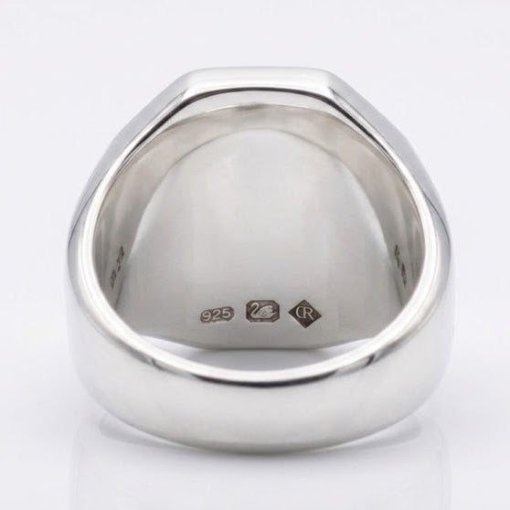 Chevalière Coq FR en Argent Massif : Fabrication Artisanale sur Mesure
