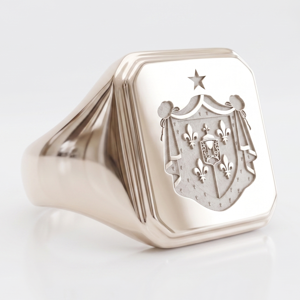 Grosse Chevalière 18x18 Carrée Personnalisable Or/Argent