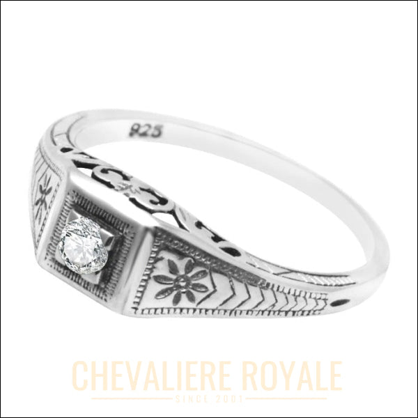 Chevalière Femme Argent Massif : Élégance Minimale - Chevaliere Royale - 2023