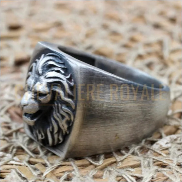 Affirmez Votre Caractère : Chevalière Tête de Lion en Argent Massif - Chevaliere Royale - 524