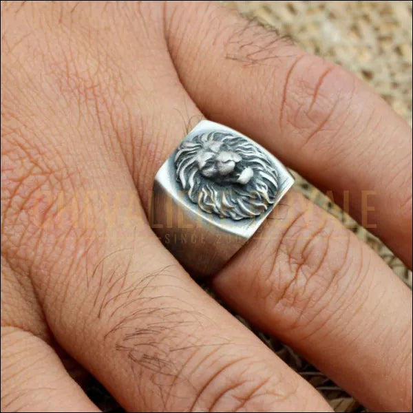 Affirmez Votre Caractère : Chevalière Tête de Lion en Argent Massif - Chevaliere Royale - 257