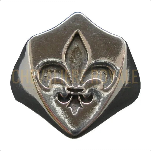 Artisanat Exquis : Bague Chevalière Fleur de lys en Argent Massif-Chevaliere Royale-542