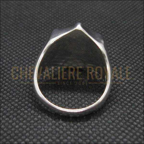 Artisanat Exquis : Bague Chevalière Fleur de lys en Argent Massif-Chevaliere Royale-584