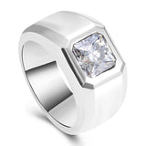 Chevalière Moissanite Or Blanc pour Homme : le raffinement absolu