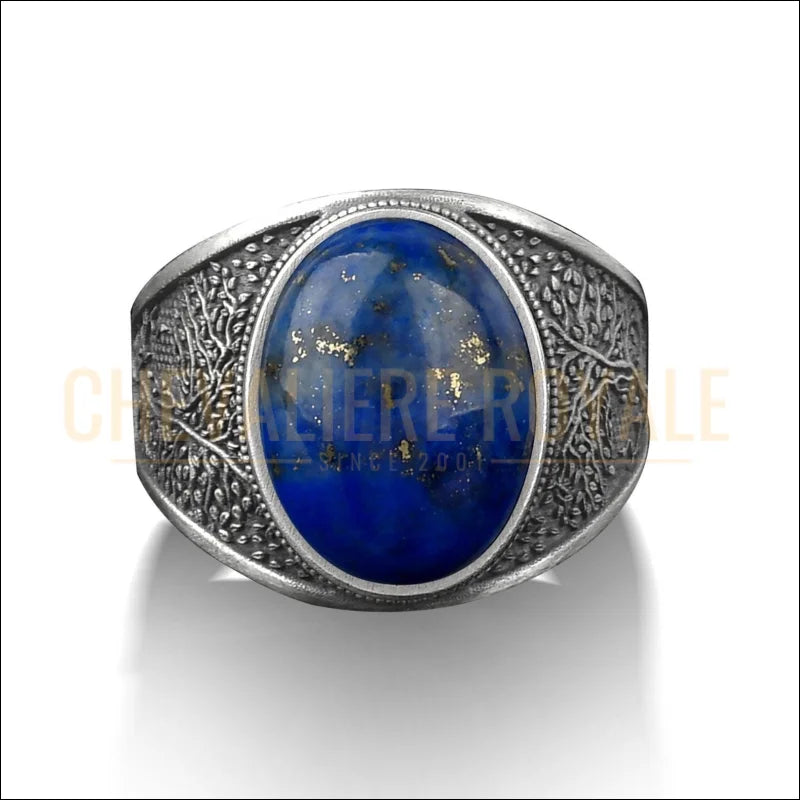 Chevaliere-Bague Argent Arbre de vie et Pierre Lapis-Lazuli-2024-