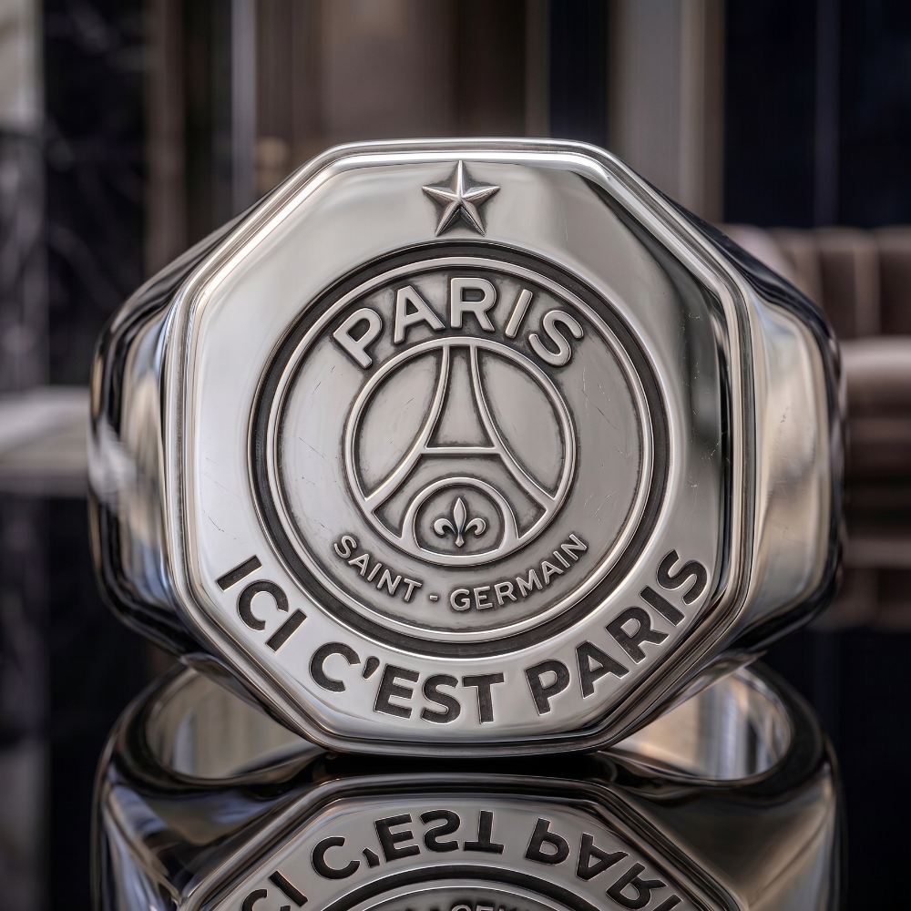 Chevalière PSG Argent 925 : L’Éclat du Supporter Parisien