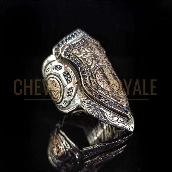 Bague chevalière de Sceau de Salomon Zihgir en argent-Chevaliere Royale -4