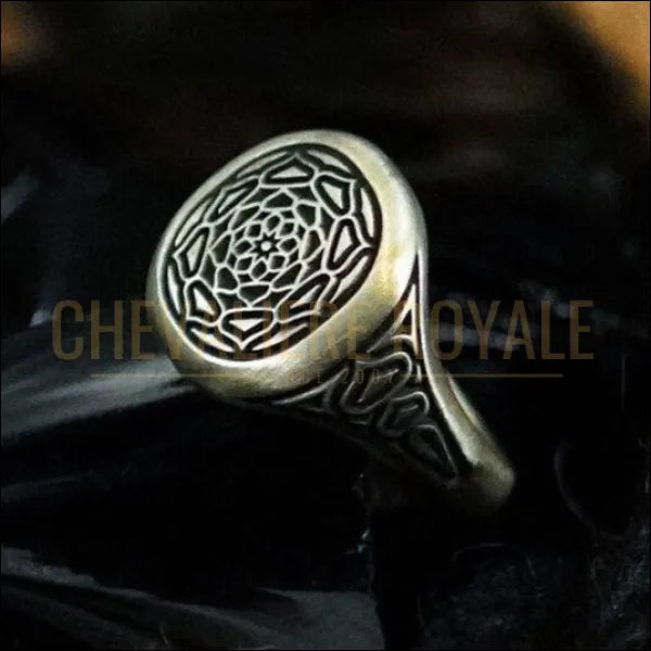 Bague Chevalière en Argent Massif : Élégance Géométrique-Chevaleire Royale - 54