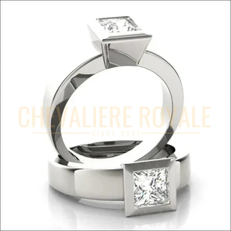  Bague de promesse -Chevalière Femme avec Pierre Solitaire-Chevaliere Royale