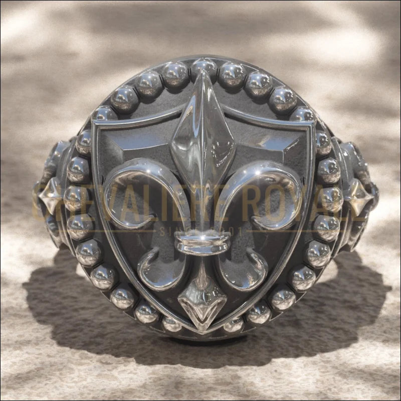 Bague Chevalière Fleur de Lys – Sculptée à la Main-Chevaliere-Royale-813