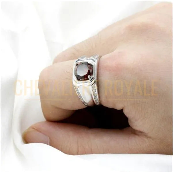 Bague chevalière pour homme argent 925 avec la pierre CZ