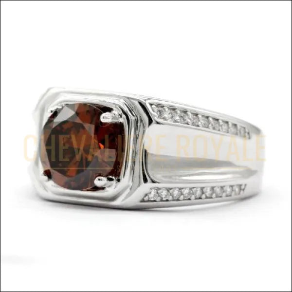 Bague chevalière homme argent 925 avec la pierre CZ pas cher