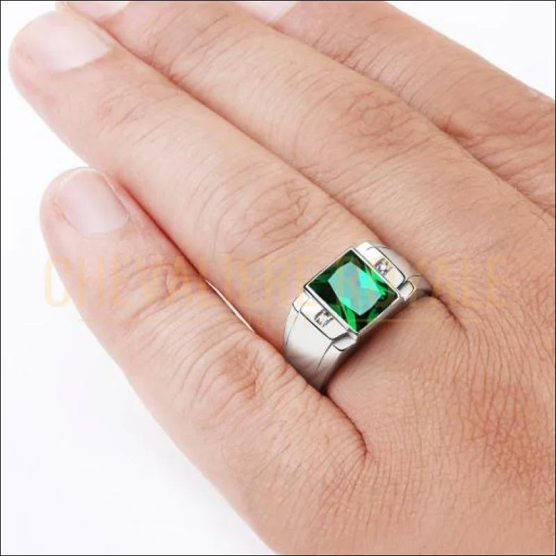 Bague or emeraude homme sale