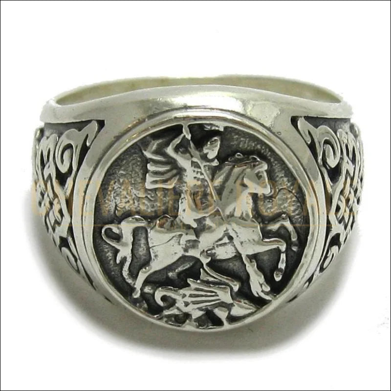 Bague Chevalière Homme St George en Argent Massif-Chevaliere Royale-1