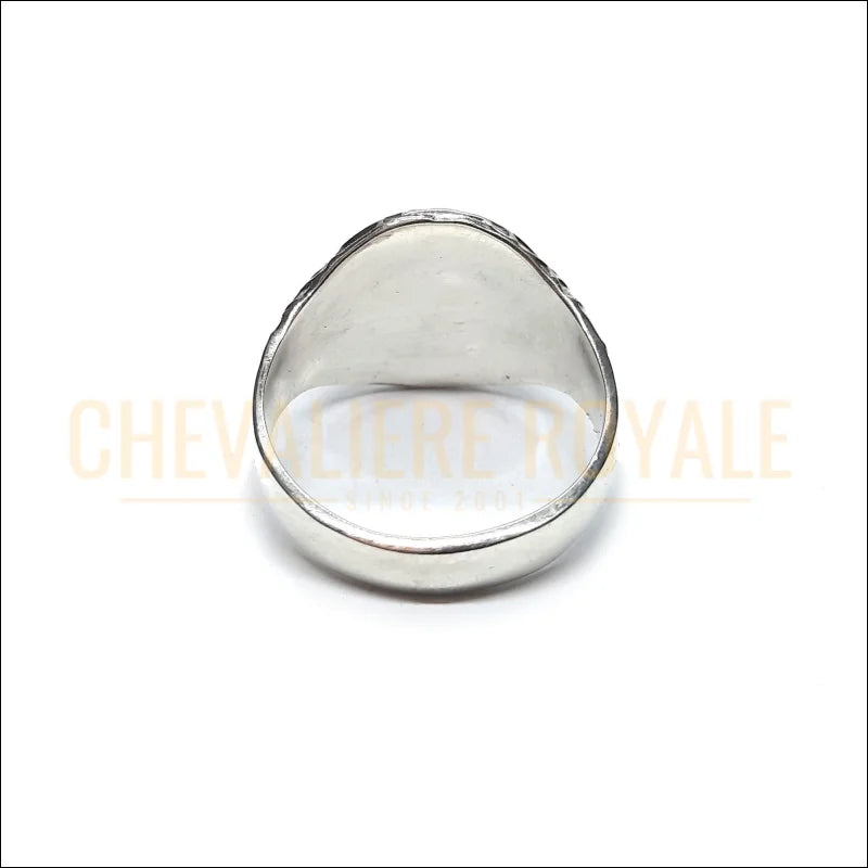 Bague Chevalière Ovale Homme Argent Croix Maçonnique-Chevaliere Royale-788