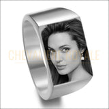 Bague Chevalière Personnalisée en Acier – Gravure Photo