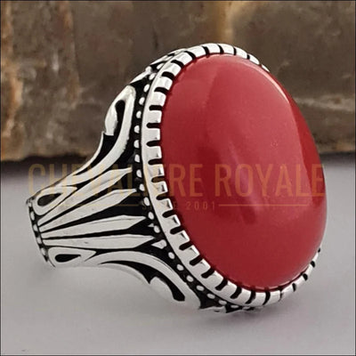 Bague-Corail-Argent-Massif-Chevaliere-Pierre-Corail-Chevaliere-royale-5
