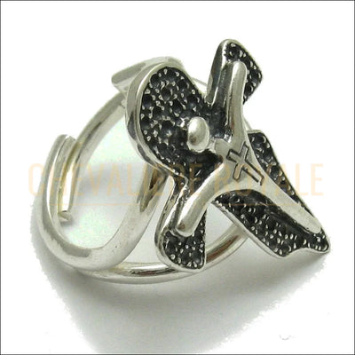 Bague Croix du Christ en Argent Massif – Fabrication Artisanale pour Femme